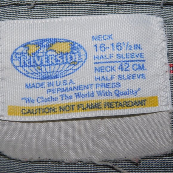 VTG 90s Coca Cola Work Uniform Shirt Mens 16 - 16.5 (M) Red Gray stripe Patch - Picture 5 of 10